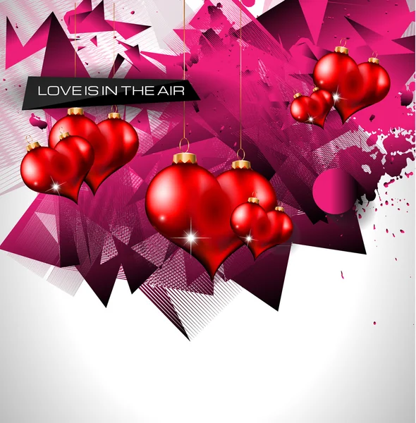 Valentine's Day background with Hearts — Stock Vector