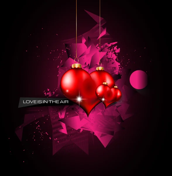 Valentine's Day background with Hearts — Stock Vector