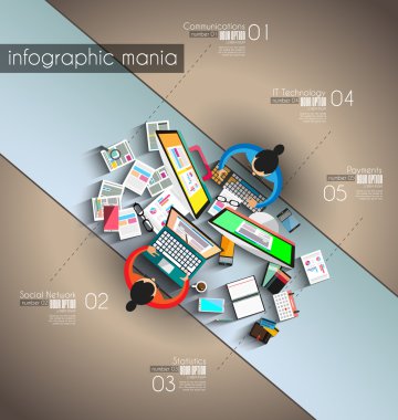 Infographic teamwork with Flat style