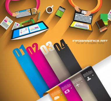 Infographic teamwork with Flat style
