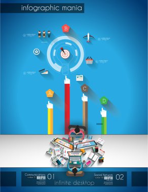 Infographic teamwork with Flat style
