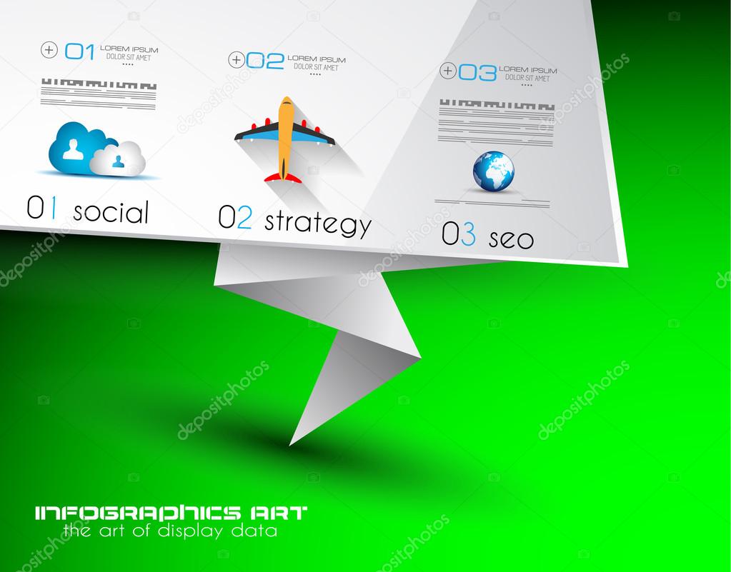 Origami Flat style flyer design
