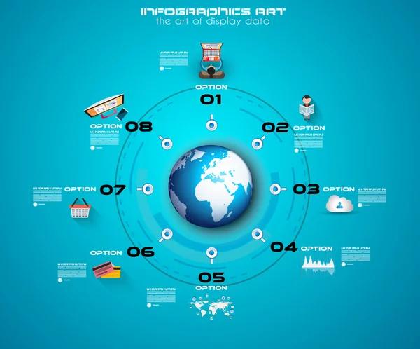 Infografik-Vorlage mit flachen UI-Symbolen — Stockvektor