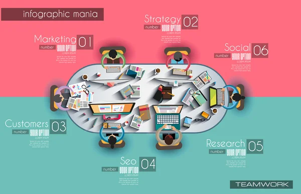 Infographic sjabloon met platte Ui pictogrammen — Stockvector