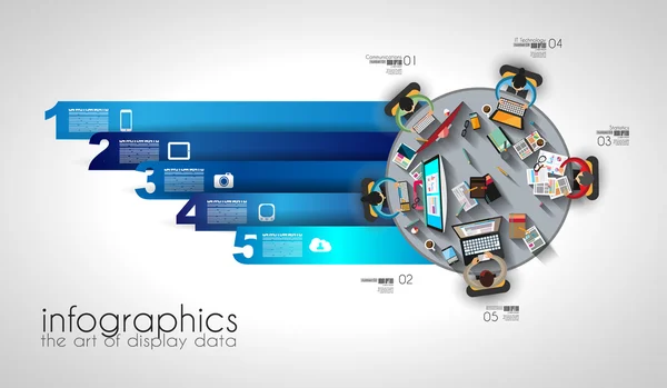 Infographic lagarbete och brainstorming — Stock vektor