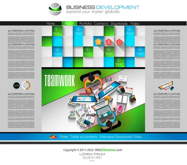 現代的なウェブサイトのテンプレート — ストックベクタ