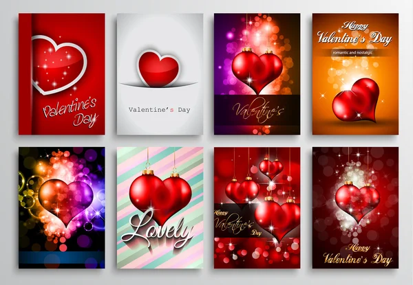 Set of Valentines Flyer Design — Stock Vector