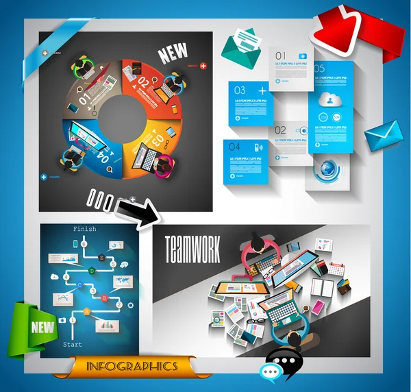 Infographic teamwerk Banner instellen — Stockvector