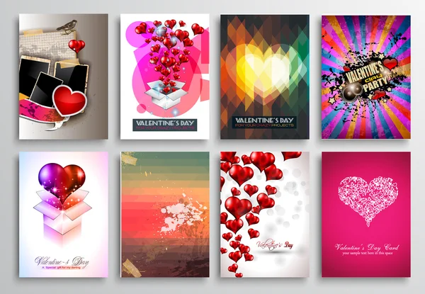 Ensemble de conception de flyer Valentines — Image vectorielle