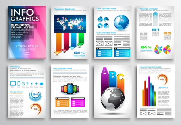 Conjunto de modelos infográficos Vetores De Stock Royalty-Free