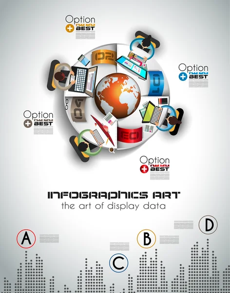 Trabalho em equipe infográfico e brainstorming — Vetor de Stock