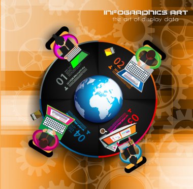 Infographic takım çalışması ve beyin fırtınası