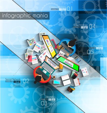 Infographic takım çalışması ve beyin fırtınası