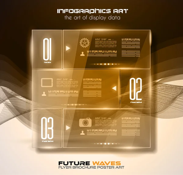 Layout infográfico com holofotes — Vetor de Stock