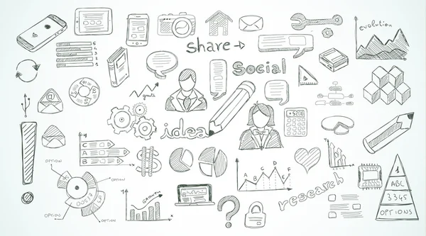 Sociale media doodles — Stockvector