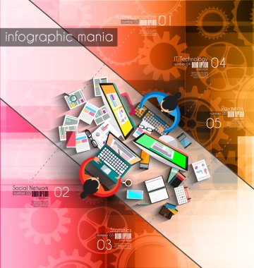 Infographic takım çalışması ve beyin fırtınası