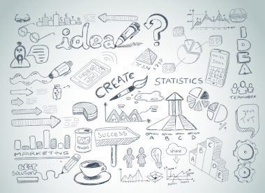 Sosyal medya kroki kümesi doodles