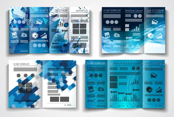 Desenho de modelo de brochura de três dobras — Vetor de Stock