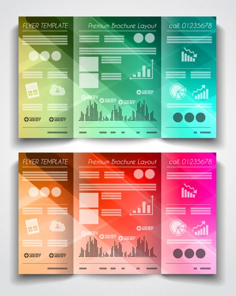 Tri fold brochure template design Vector Graphics