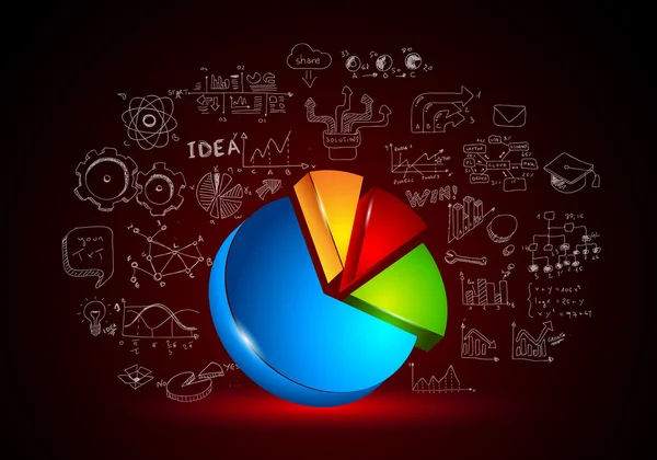 Trabajo en equipo de infografía y lluvia de ideas con bocetos — Vector de stock