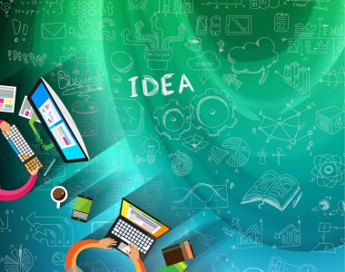 Infographic takım çalışması ve beyin fırtınası