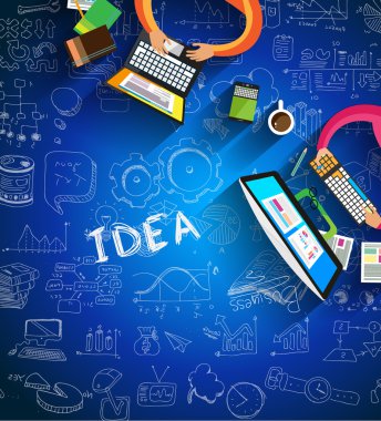 Infographic takım çalışması ve beyin fırtınası