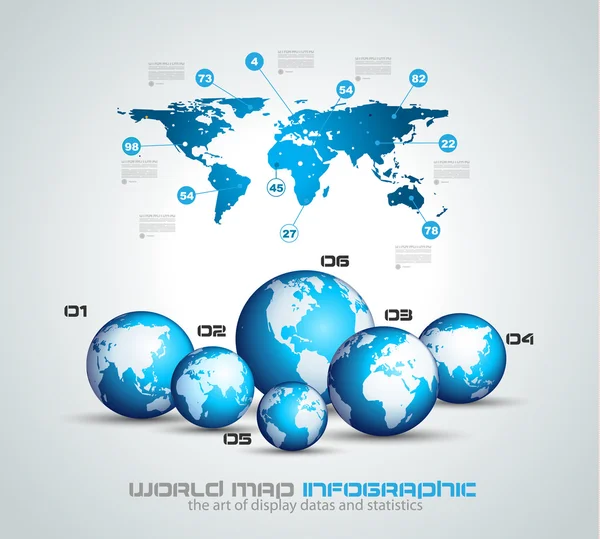 Infographic teamwork with World Map Stock Illustration