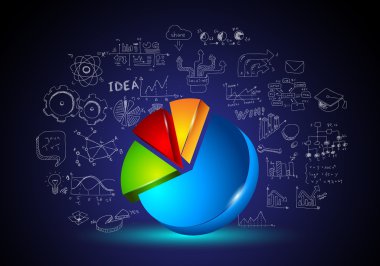 Infographic takım çalışması ve çizimler ile beyin fırtınası