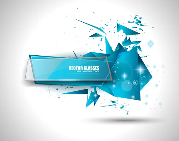 Glas Banner med abstrakt form — Stock vektor