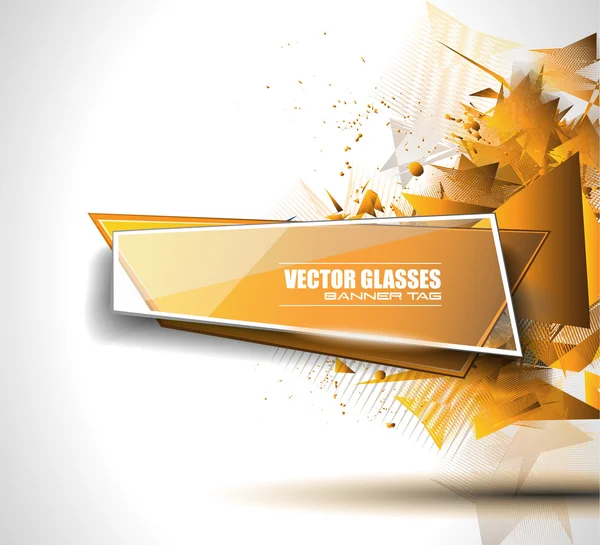 Banner de vidro com forma abstrata — Vetor de Stock