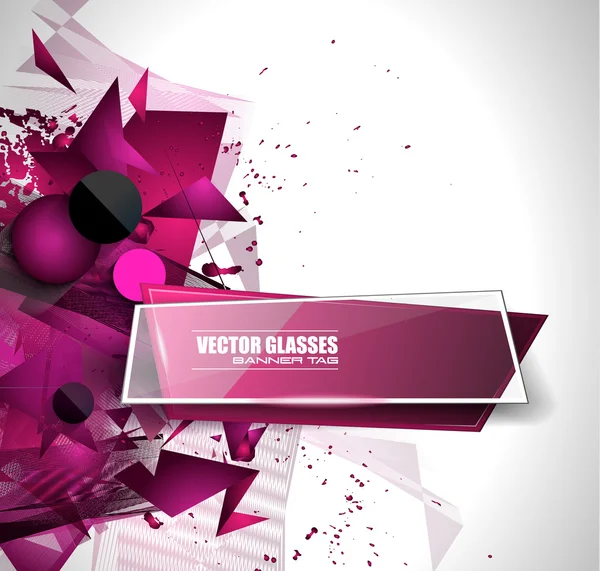 Banner de vidrio con forma abstracta — Vector de stock