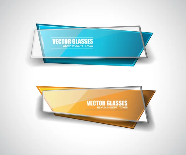 Glas Banner met abstracte vorm — Stockvector