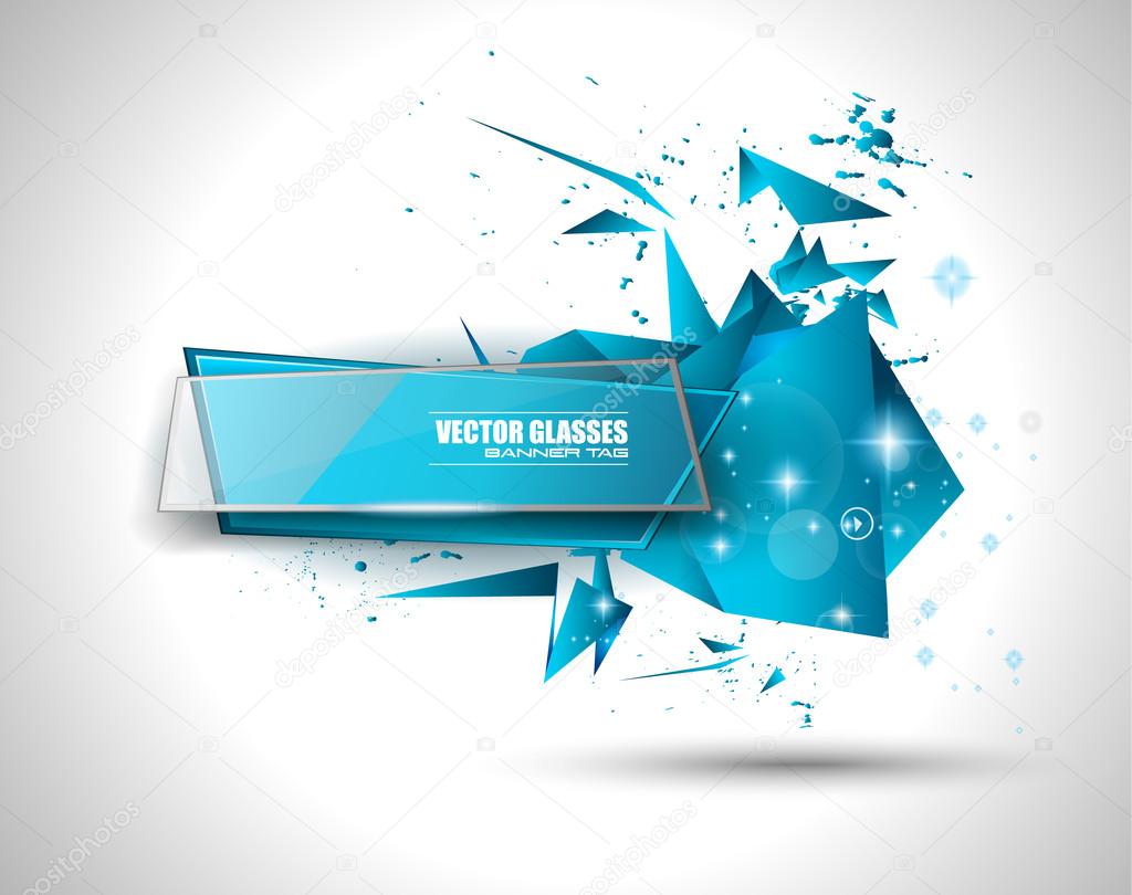 Glass Banner with Abstract Shape