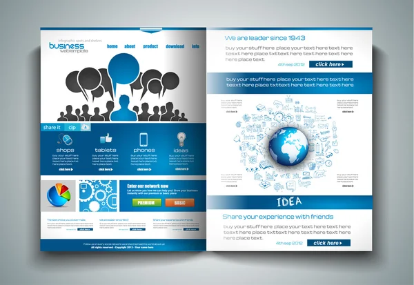 Bi krotnie broszura szablonu projektu — Wektor stockowy