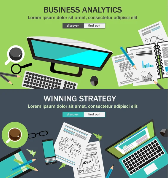 Diseño de estilo plano para la estrategia empresarial — Vector de stock