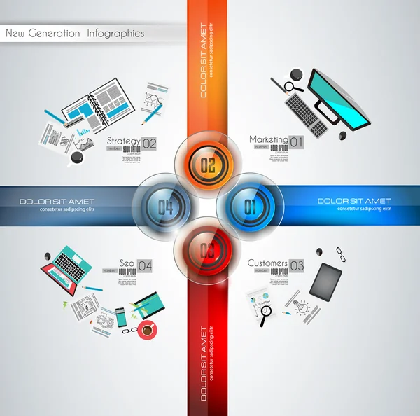Plantilla moderna para clasificar datos e información — Archivo Imágenes Vectoriales