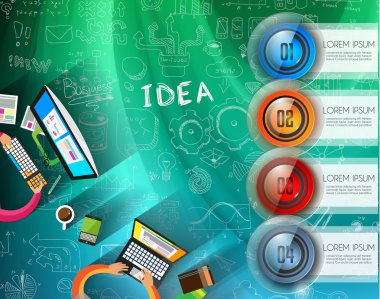 Infographic düzeni şablonu 4 seçenekleri ile