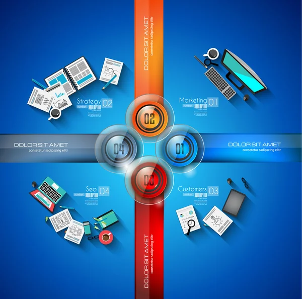 Modèle d'infographie pour les données modernes — Image vectorielle