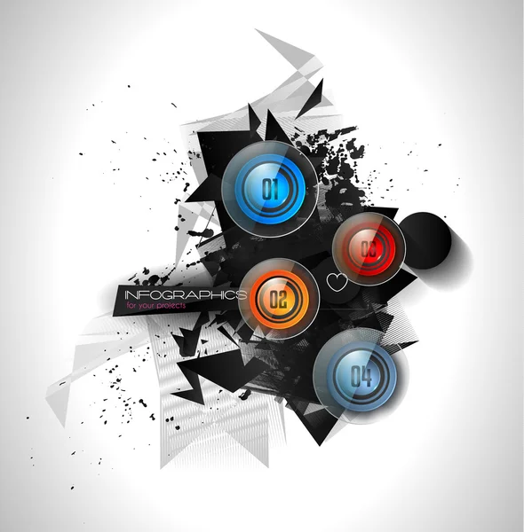 4 choices glass buttons with shiny effect — Stock Vector