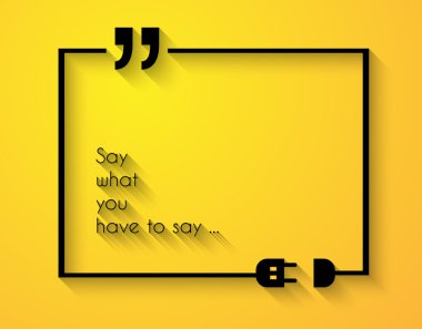 Quotation Mark Frame and space for text clipart