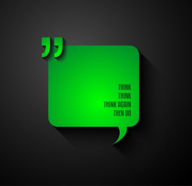 tırnak işareti kare metin için yer ile