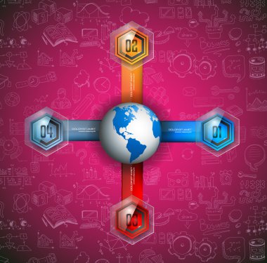 Template with multiple choices glass buttons