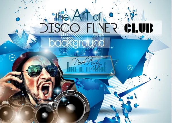 Club Disco Flyer Set with DJ — Stock Vector