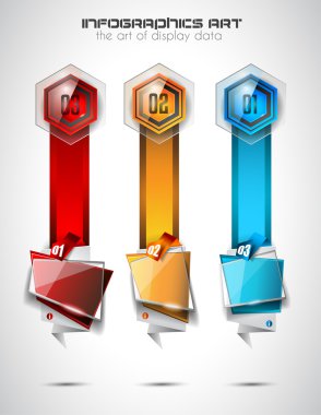 template with multiple choices glass buttons