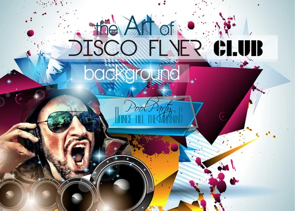 Club Disco Flyer Set with DJ — Stock Vector