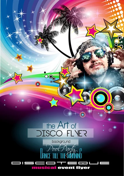 Club Disco Flyer Set mit DJ — Stockvektor