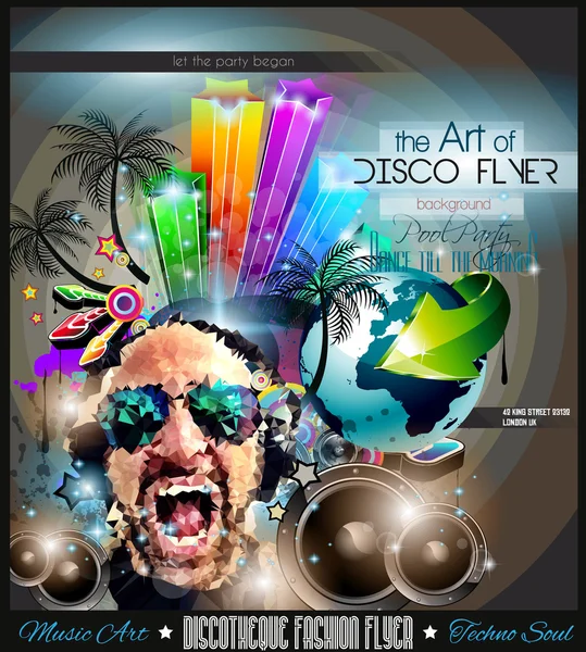 Set Club Disco Flyer con DJ — Vettoriale Stock