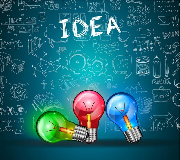 Conceptual Light Bulb IDEA backgroud — Stock Vector
