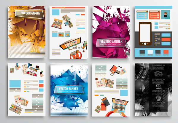 Conjunto de diseño de volante, plantillas web — Vector de stock
