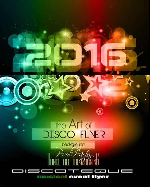 2016 New Year's Party Flyer — Stockvector